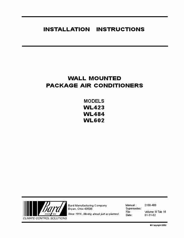 Bard Air Conditioner WL484-page_pdf